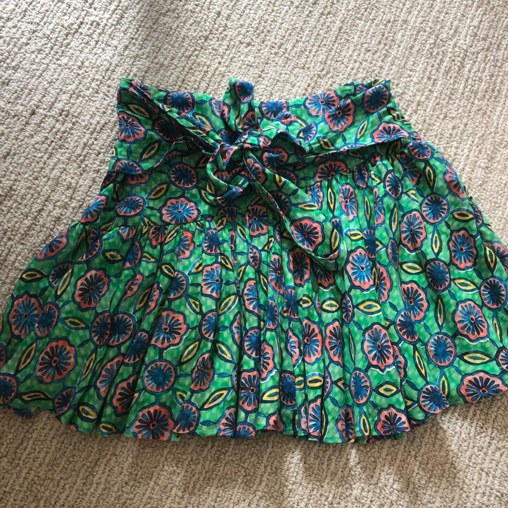 Claudie Pierlot Green Floral Mini Skirt
